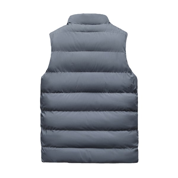 Män Regular Fit Ytterkläder Vinter Warm Thicken Stand Collar Coat grå 2XL
