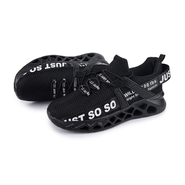 Unisex Athletic Sneakers Sports Løbetræner åndbare sko Black,44