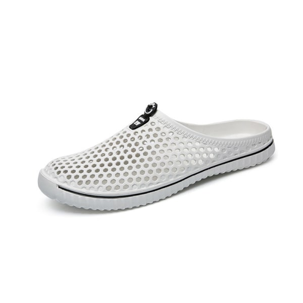 Unisex Hollow Out Tofflor Snabbtorkande Trädgård Closed Toe Sandaler Vit 41 Male