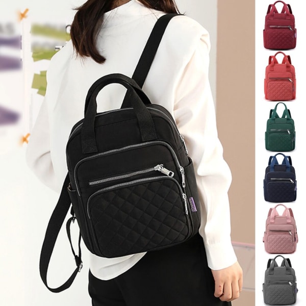 Handväska för kvinnor med multi fickor. Ryggsäck med justerbar axelrem Rosa 9.84x6.69x12.6"