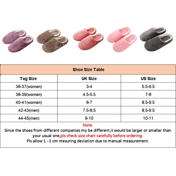 Damtofflor House Shoes Anti Slip Comfy Home Indoor Shoes Coffee 40-41