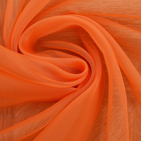 Gennemsigtigt voile vinduesgardin forhæng Tørklæder Rumdørsdeler Tulle Orange 100X200cm