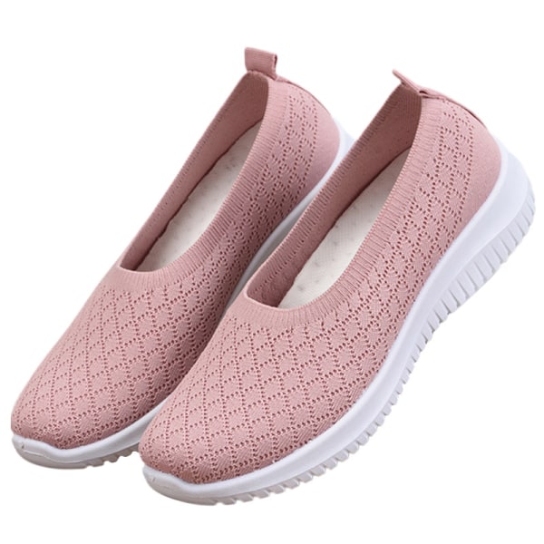 Dam Lättvikts Slip On Sneakers Tennis Bekväma Rosa 39