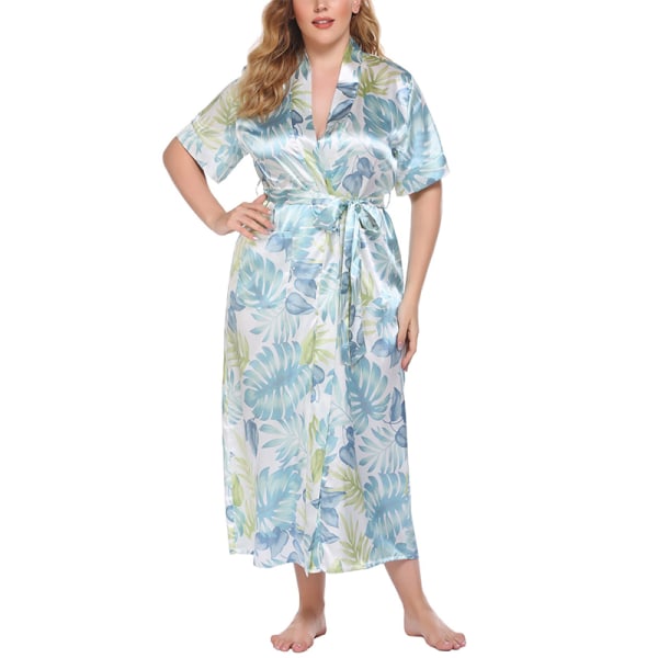 Kvinders morgenkåbe natkjole hjemmetøj Nattøj Pyjamas Light green,XL