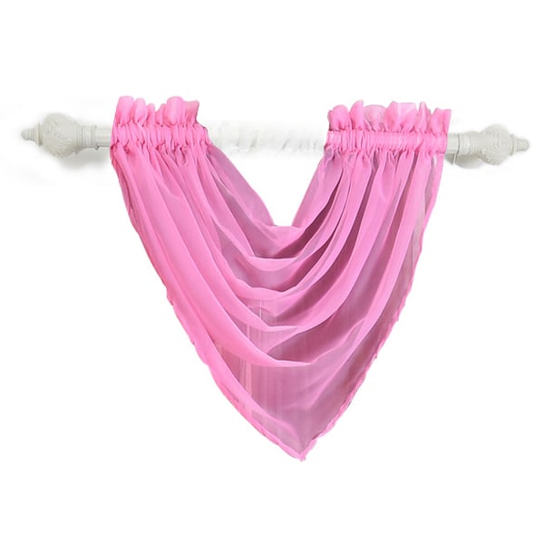 Gennemsigtigt voile vinduesgardin forhæng Tørklæder Rumdørsdeler Tulle Dark Pink 100X200cm