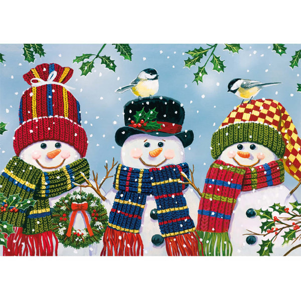 Diamantmaleri julekorsstingssæt Dekorationsgave til hjemmet 13# Snowman 30x40cm