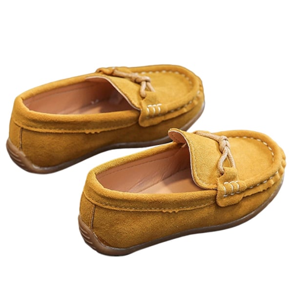 Boys Bownot Suede Upper Boat Kengät Pehmeä Hollow Out Moccasins Gul-2 27