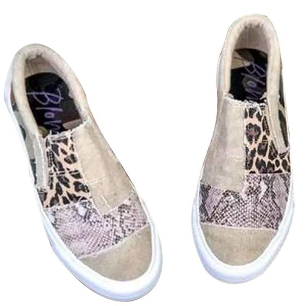 Dam Slip On Mules Sneakers Sneakers Leopard Print Flat Khaki,39