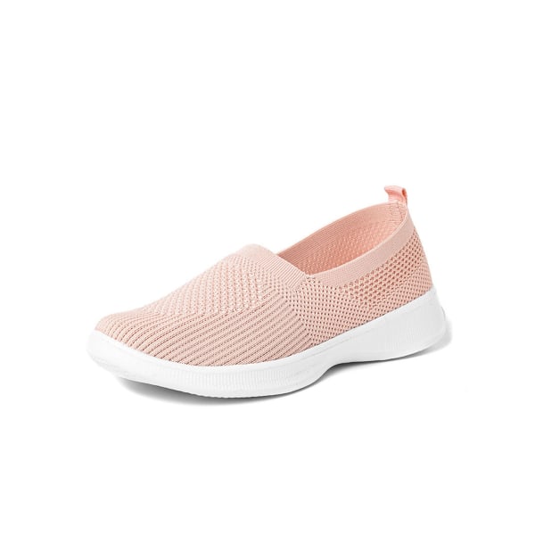 Dam Slip On Sneakers Bekväma Walking Shoes Casual Flats Rosa 37