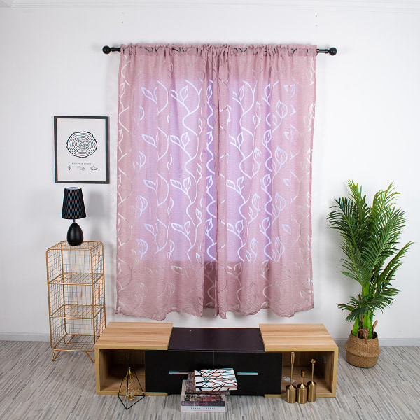 Sovrums gardiner med mjuka ihåliga fönster dämpar ljuset Pink 100x200cm