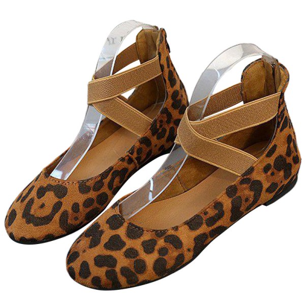 Kvinder Flats Comfort Casual Sko Slip On Leopard Print Mary Jane Leopardmönster 43