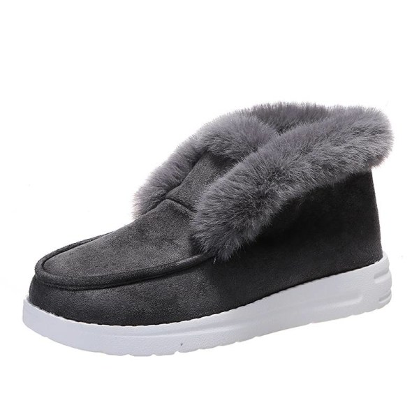 Kvinnors enfärgade Casual ankelstövlar Slip On Round Toe Platt Gray 40