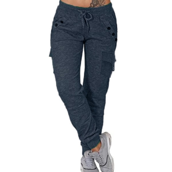 Dame Sportsbukser Joggers Joggingbukser Træning Fitness Bukser Blue XL