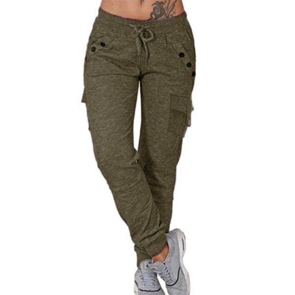 Dame Sportsbukser Joggers Joggingbukser Træning Fitness Bukser Green 4XL