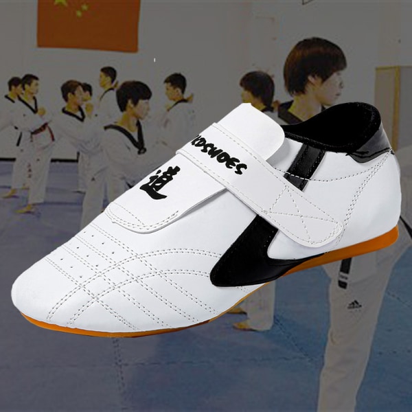 Unisex lätt vikt karate Kung Fu Sneaker Anti Taekwondo skor Vit-5 39