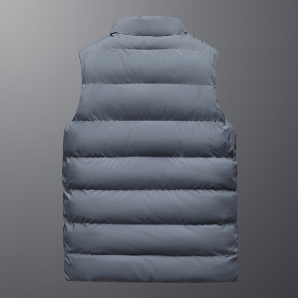 Män Regular Fit Ytterkläder Vinter Warm Thicken Stand Collar Coat grå XL