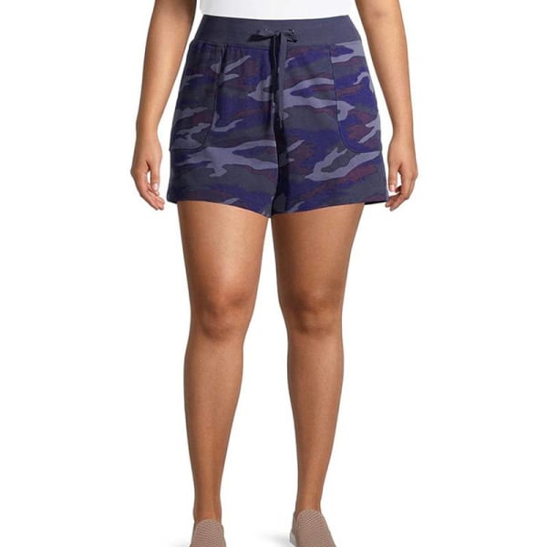 Print för kvinnor Casual Shorts Beach Korta byxor med dragsko Navy Blue,4XL
