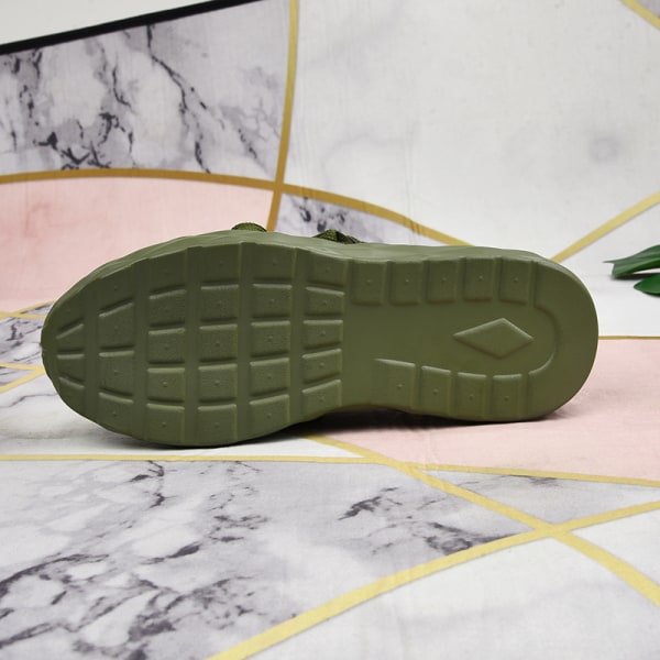 Stilfulde sneakers til kvinder, sportssneakers med snøre, fritidssko Militärgrön US 8
