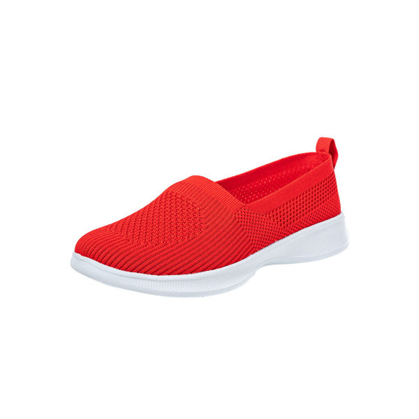 Dam Slip On Sneakers Bekväma Walking Shoes Casual Flats Röd 38