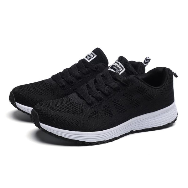 Löparsneakers för damer som andas casual atletiska skor Black,36