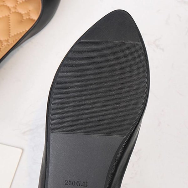Casual Shoes Loafers spetsiga tå Platta skor Andas black,42