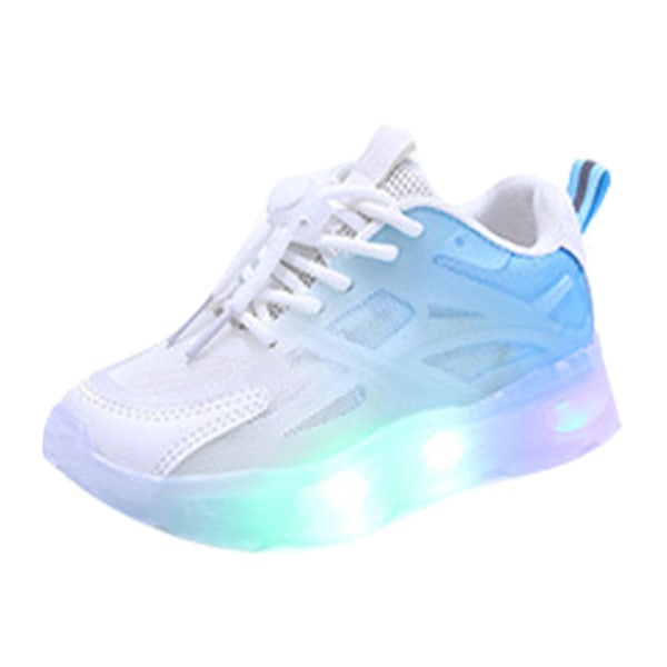 Børne Sneakers Luminous Løbesko Mesh åndbare sneakers Vit blå 26