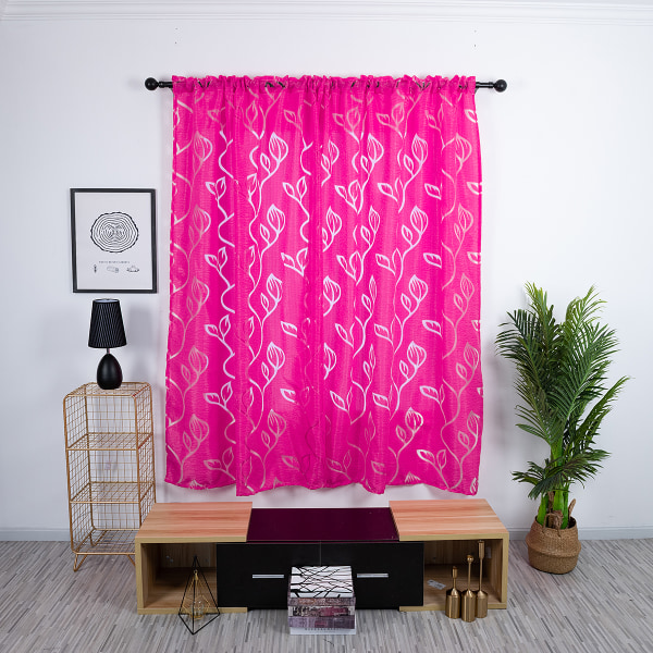 Soveværelse bløde hule top vinduesgardiner dæmper lyset Rose Pink 100x130cm