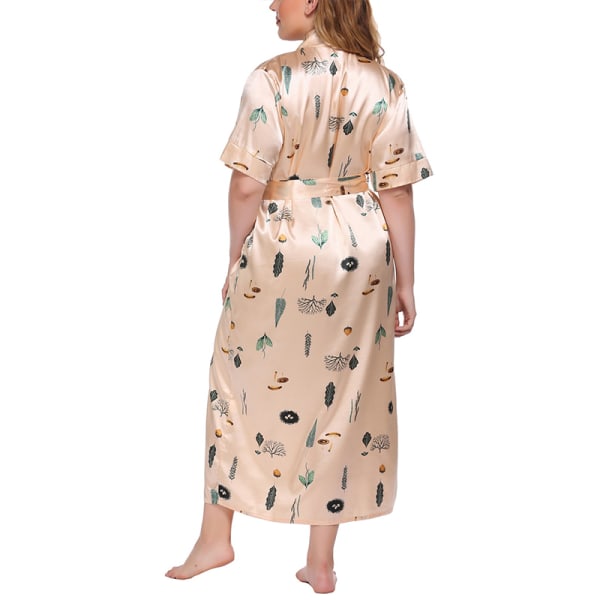 Kvinders morgenkåbe natkjole hjemmetøj Nattøj Pyjamas apricot,XL