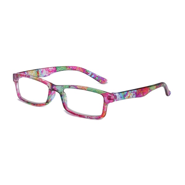 Herr Dam Glasögon Läsglasögon Glasögon Läsare Lila blomma mönster +250