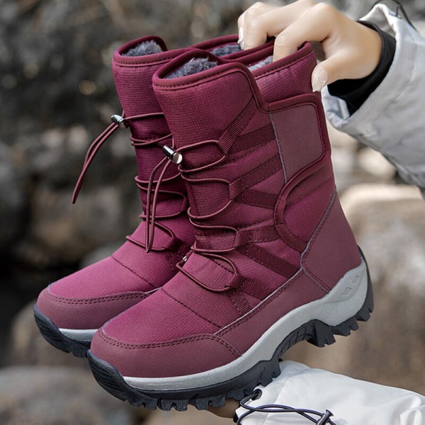 Kvinnor Casual Mid-Calf Snow Boots Andas konstpäls vinterboot Jujube Röd 42  acef | Jujube Röd | Syntetiskt läder | Fyndiq