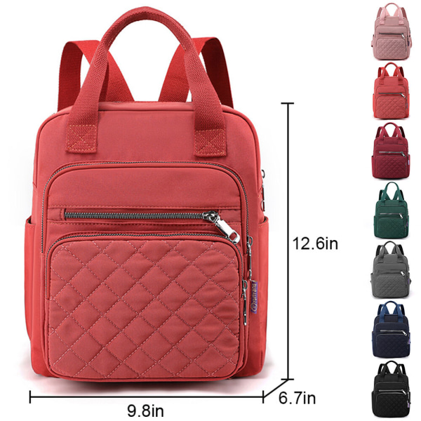 Handväska för kvinnor med multi fickor. Ryggsäck med justerbar axelrem Grå 9.84x6.69x12.6"