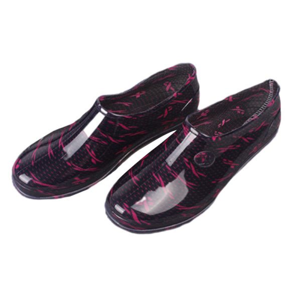Naisten tasaiset kengät Matalat sadesaappaat Slip-on vedenpitävä puutarha Bowknot 41