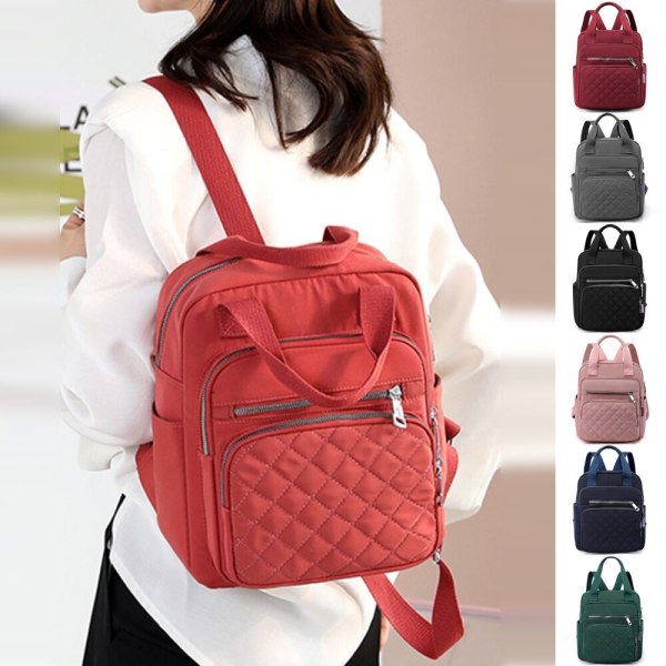 Handväska för kvinnor med multi fickor. Ryggsäck med justerbar axelrem Marinblå 9.84x6.69x12.6"
