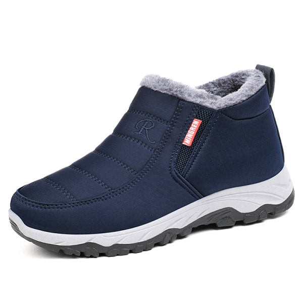 Män Comfort Slip On Casual Shoe Anti-Slip Rund Toe Snow Boots Blå 40