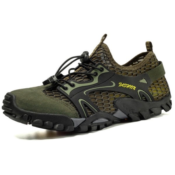Halkfria och snabbtorkande mesh -upstream-skor för män för män Army Green,48