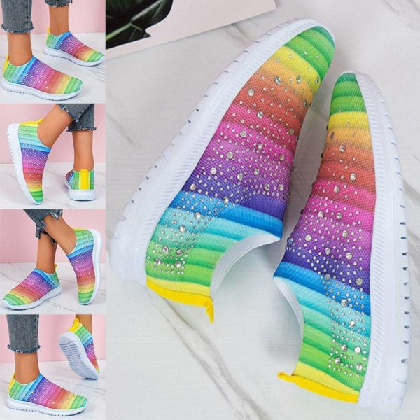Flade sneakers løbesko til kvinder Fritidssko Multicolored 40