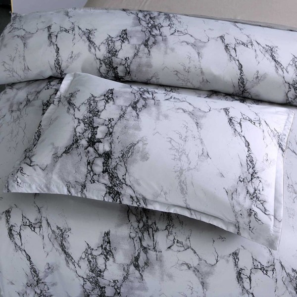 3 delar marmor täcke cover linjal Sängkläder Set Örngott White,210x245cm