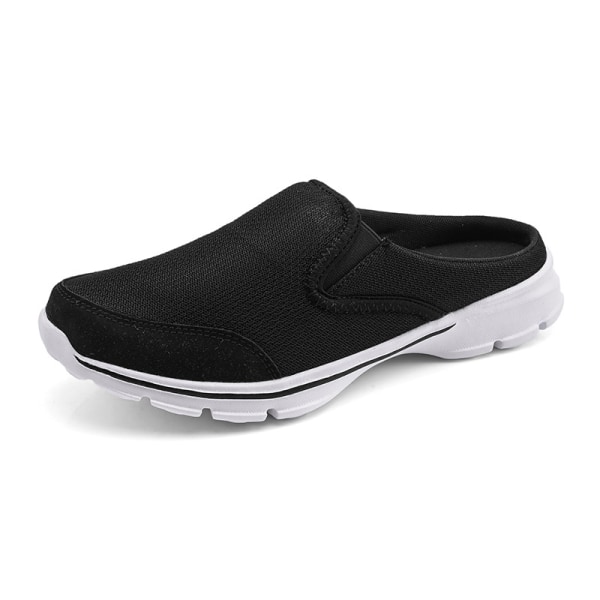 Unisex Flat Shoes Loafers Selkänojattomat kävelylenkit Hengittävät Black 40 men