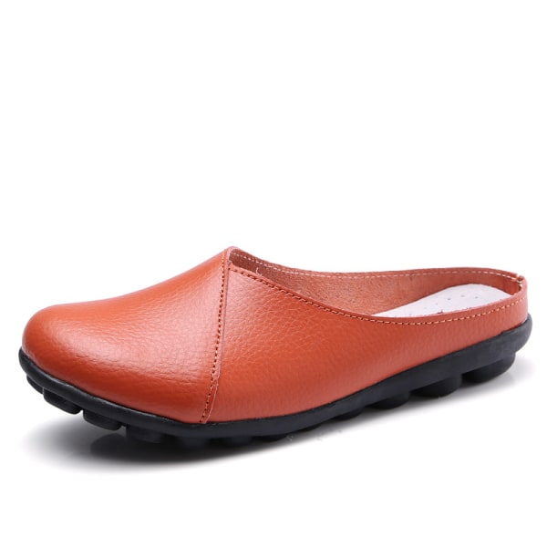 Naisten casual kengät Closed Toe Slip on Flats Slides Street Orange 39