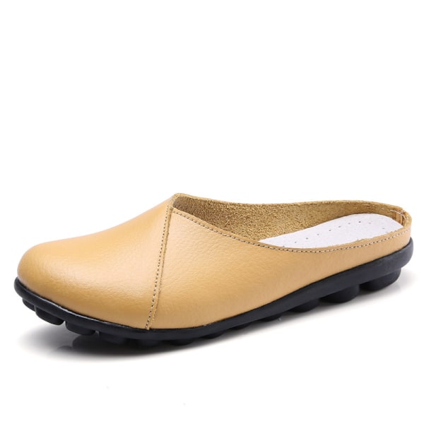 Naisten casual kengät Closed Toe Slip on Flats Slides Street Yellow 37