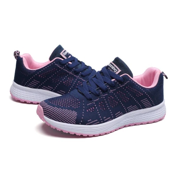 Löparsneakers för damer som andas casual atletiska skor Navy Blue,38