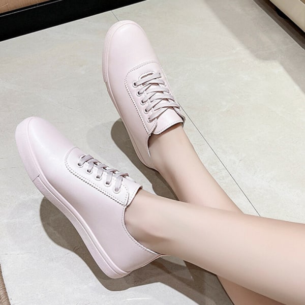 Damkomfort Low Top Casual Shoes Halkfria Mode Sneakers Rosa 39