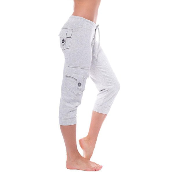 Kvinder Sport Yoga Pant Leggings Pocket High Waist Bukser gray,4XL