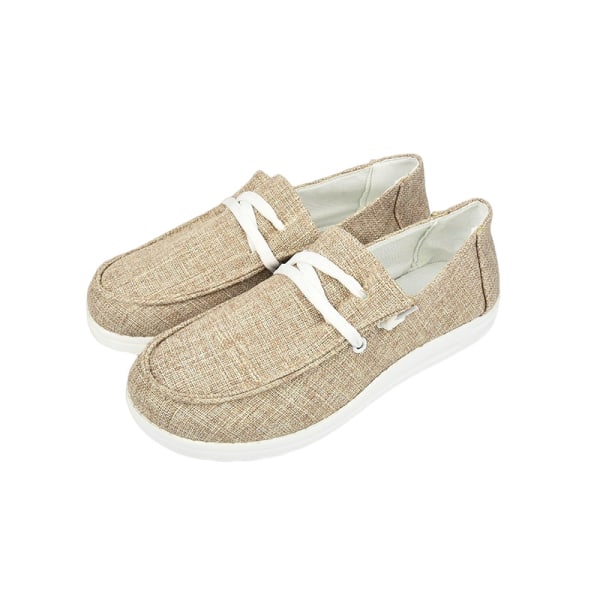 Kvinnors Slip On Casual Shoes Flat Flats Khaki 42