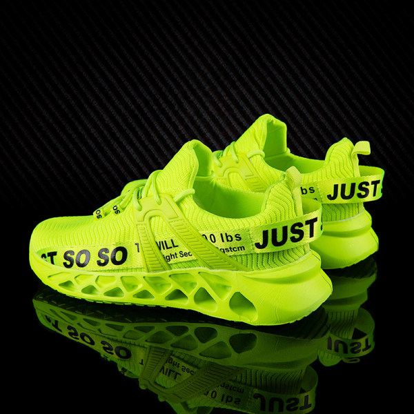 Unisex Athletic Sneakers Sports Løbetræner åndbare sko Fluorescent Green,38