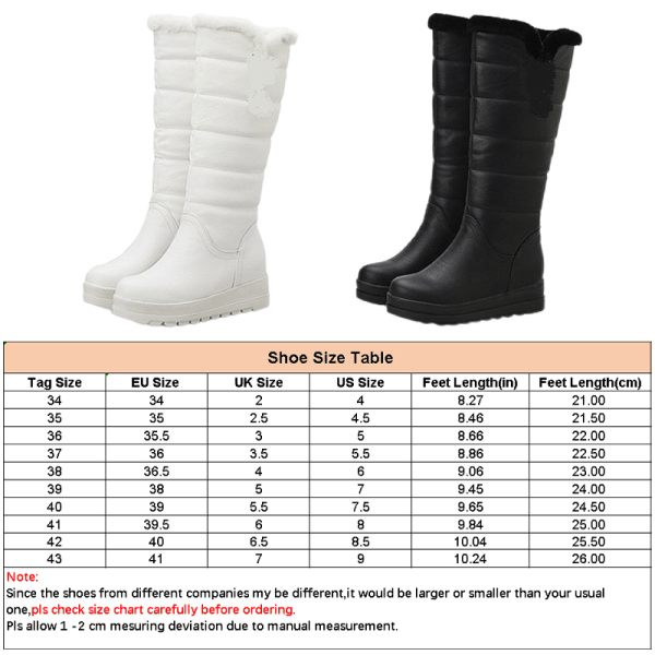 Naisten lumisaappaat Talvisaappaat Liukumattomat polvikorkeat työlämpimät kengät Svart 34
