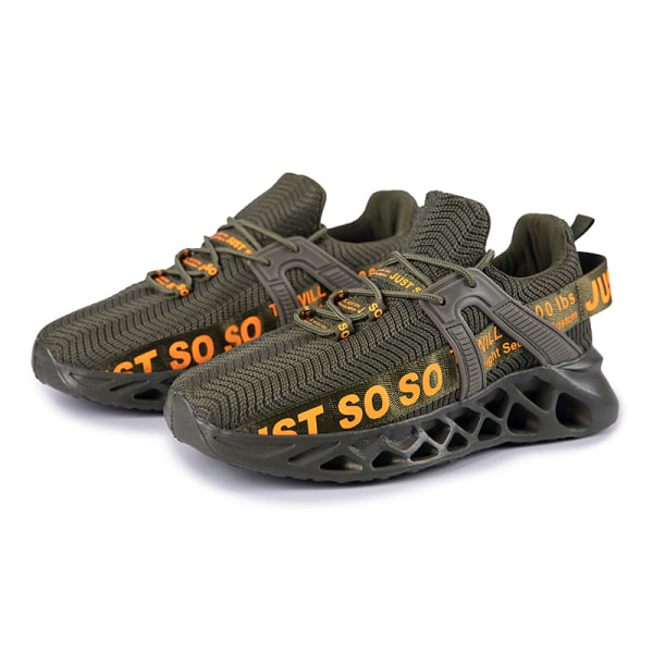 Unisex Athletic Sneakers Sports Løbetræner åndbare sko Army Green,37