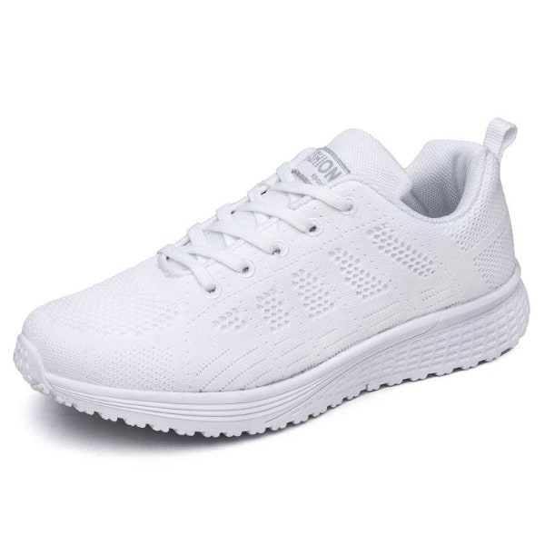 Löparsneakers för damer som andas casual atletiska skor White,38