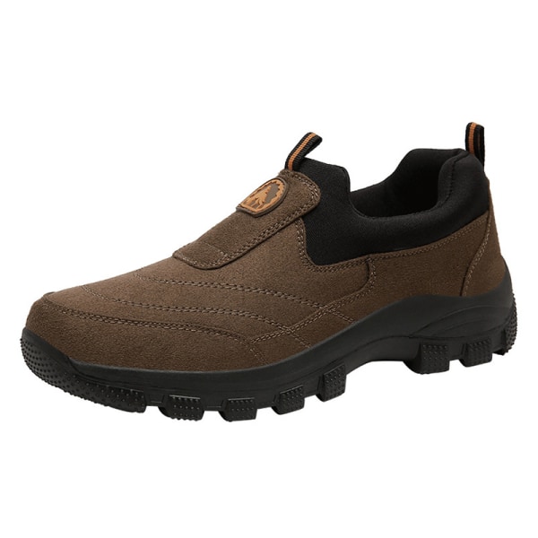 Slip-on Walking Shoes för män Loafers Andas Mesh Casual Shoes Brun US 7.5