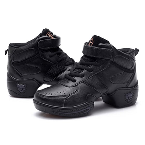 Dam Sneakers med tjocka sulor Jazzskor Dansande Vita mellanklackar Black 37